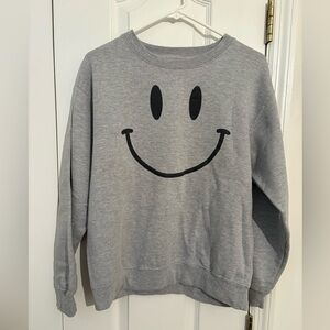 Gray Smiley Face Sweatshirt
